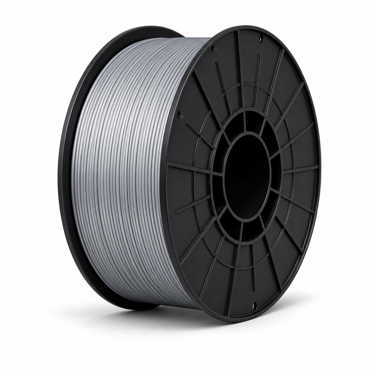Silver gray PETG filament spool